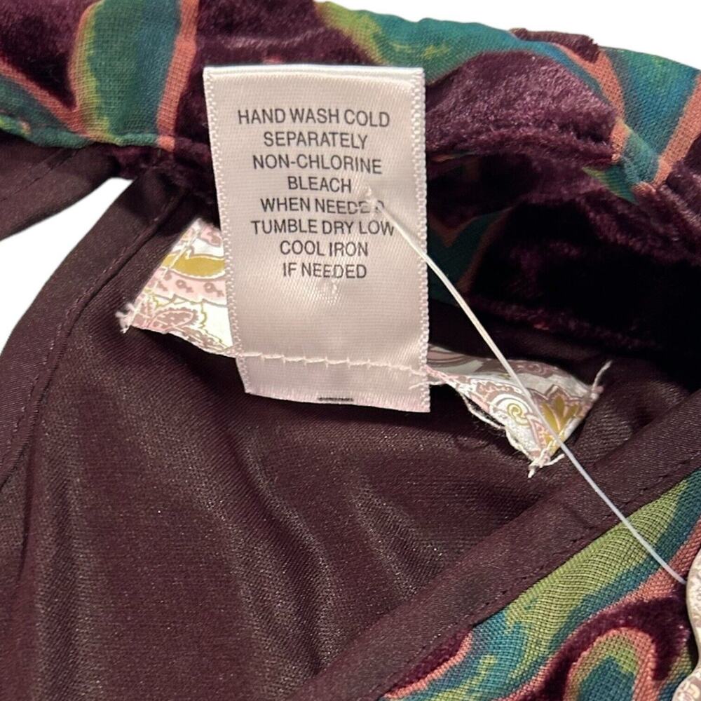 NWT Band of Gypsies Floral Velvet Halter Mini Dress Burgundy Plum XS Earthy Rose - Picture 14 of 16